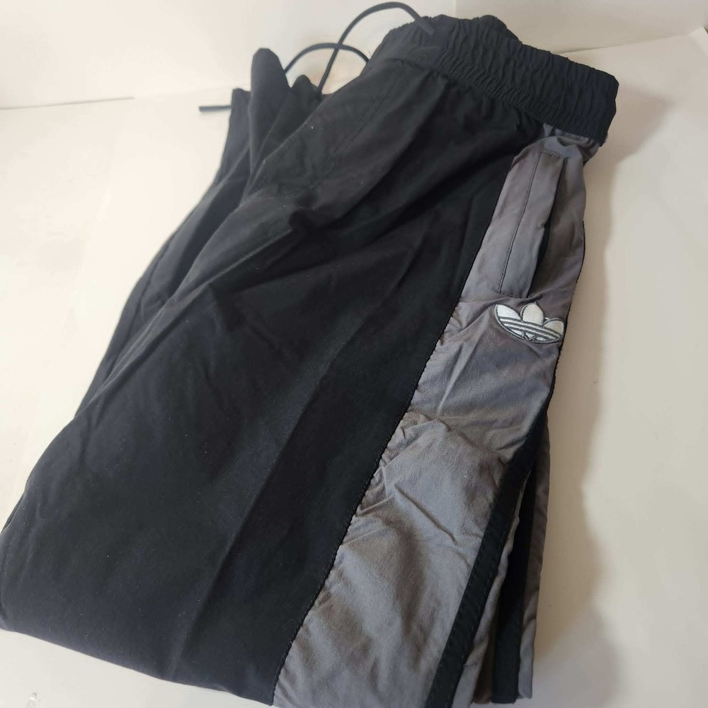 Adidas Originals Mens XL Track Pants Black Grey Colorblock Trefoil Logo Training